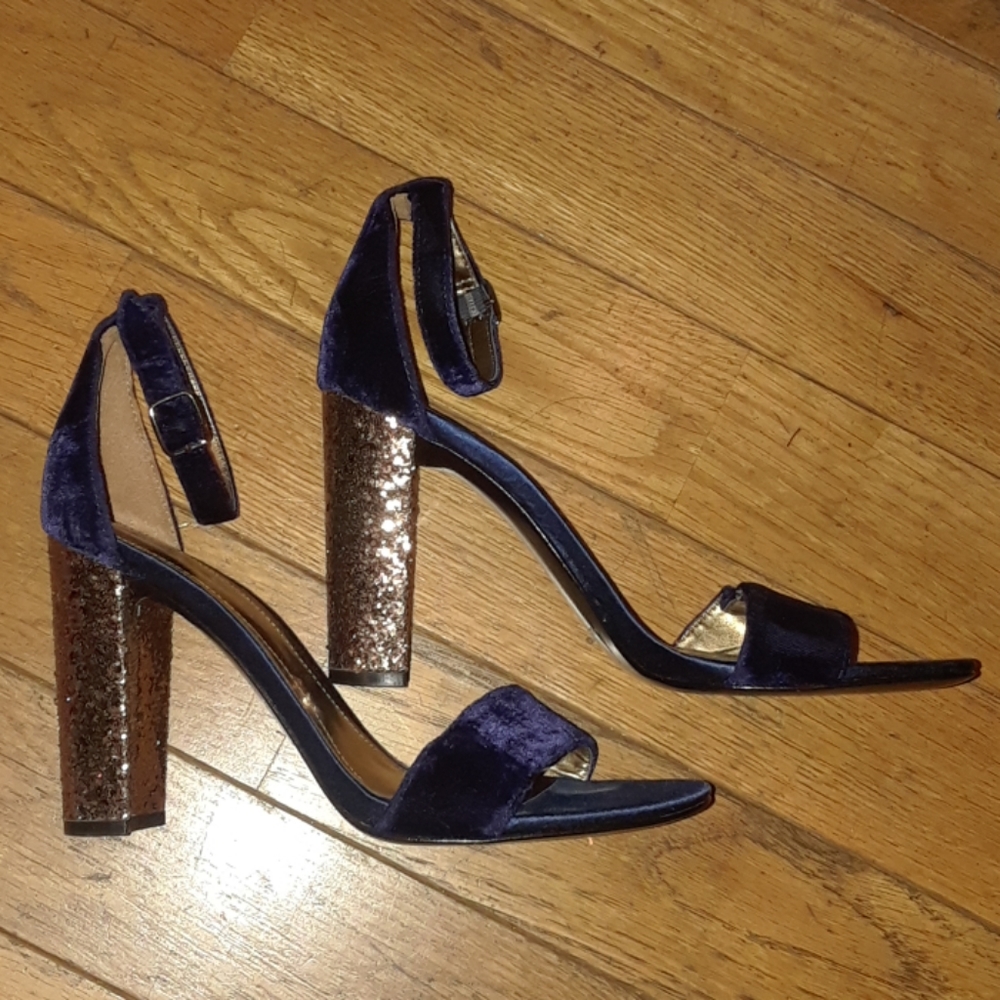 Marc Fisher Velvet Glitter Heel Sandal